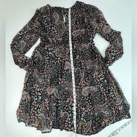 NWT Torrid Black Chiffon Floral Paisley Lined Mini Dress Size L 12 - Picture 3 of 12